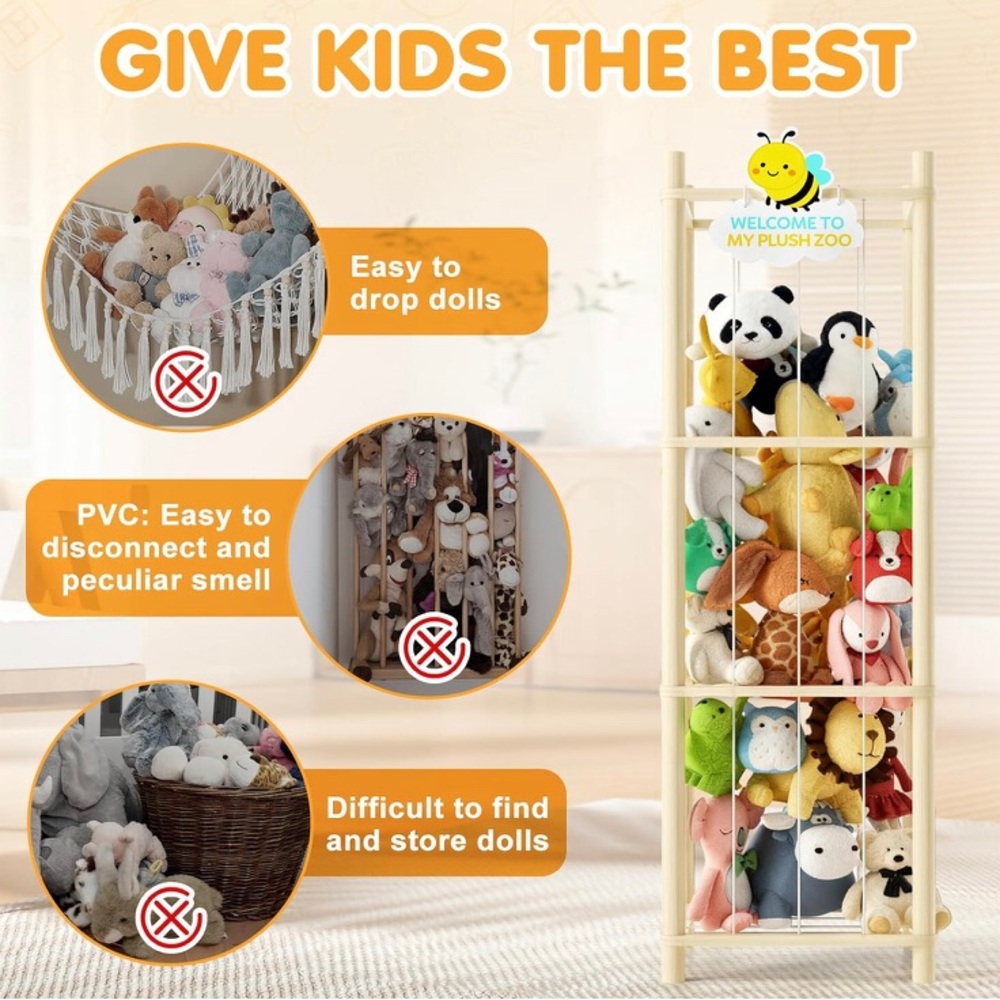 Colorful Plush Toy Organizer - Picture 5 of 8